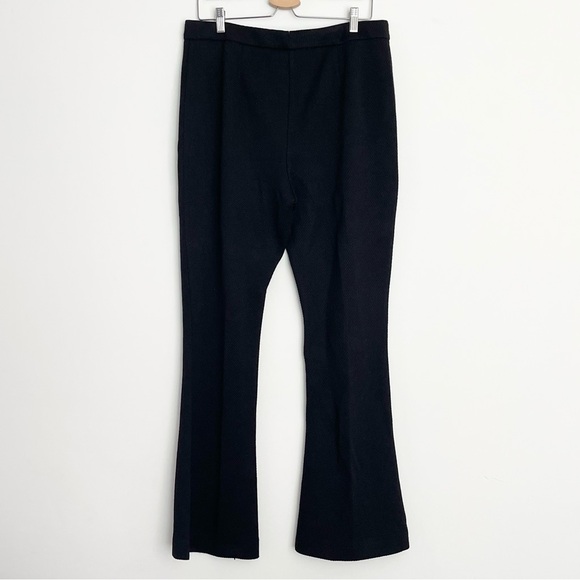 TopShop Trousers Flare Leg Slit Hem Pants Textured Black size 12 - Picture 6 of 6